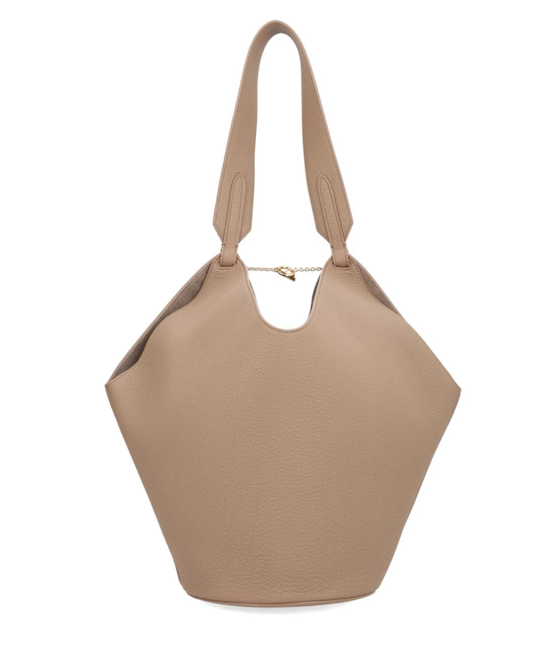 KHAITE Бежевая кожаная сумка тоут, фото 3