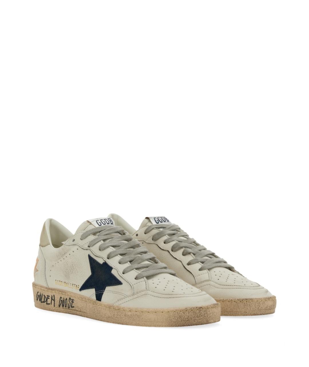 GOLDEN GOOSE DELUXE BRAND Белые кожаные низкие кроссовки / кеды, фото 3