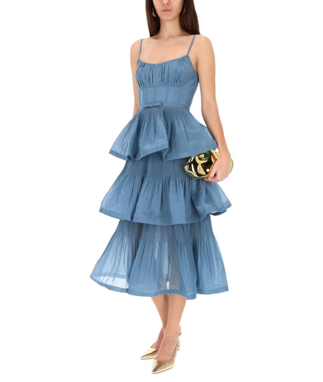 ZIMMERMANN Голубое полиэстеровое коктейльное платье, фото 2