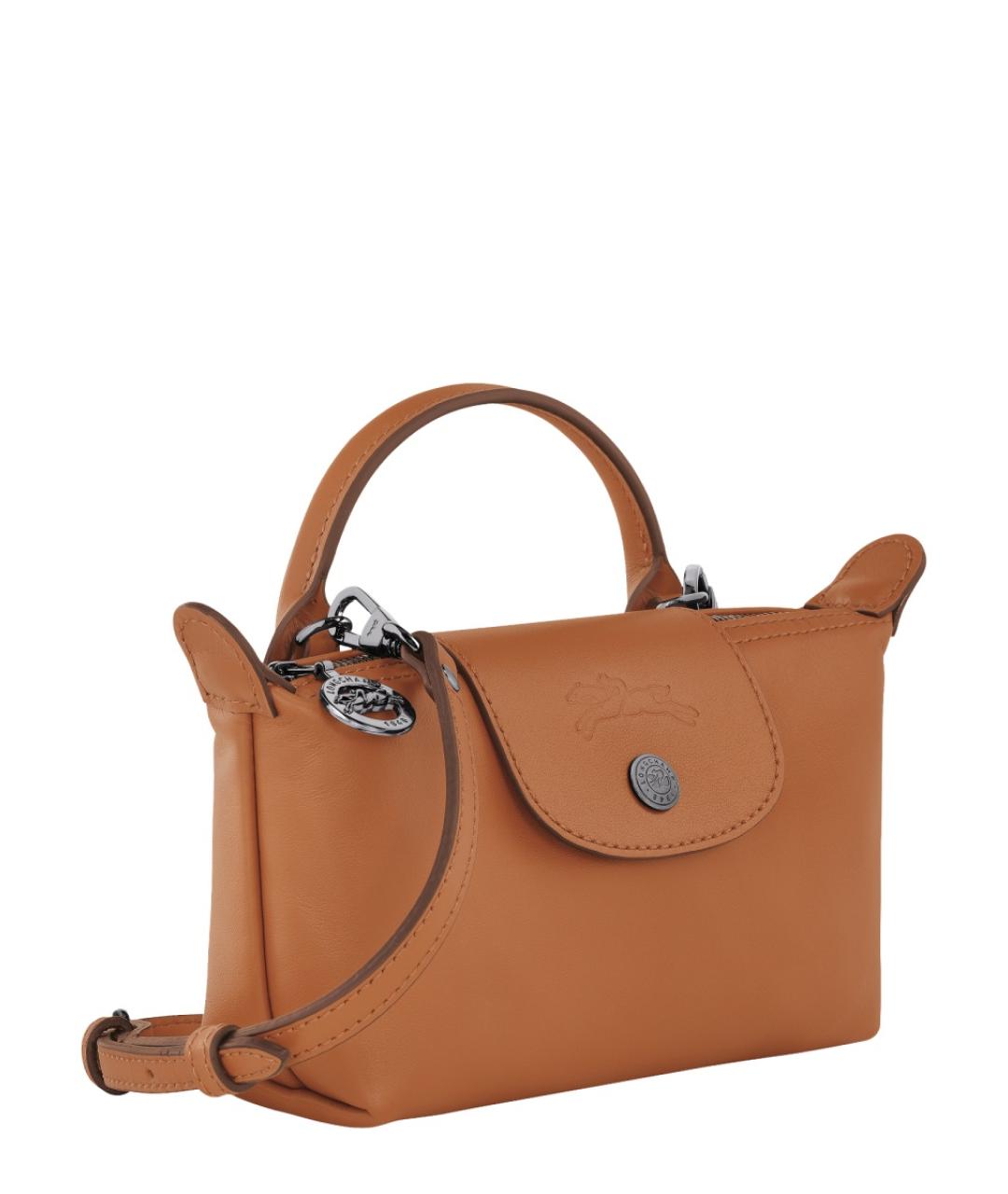 LONGCHAMP Коричневая кожаная сумка через плечо, фото 3