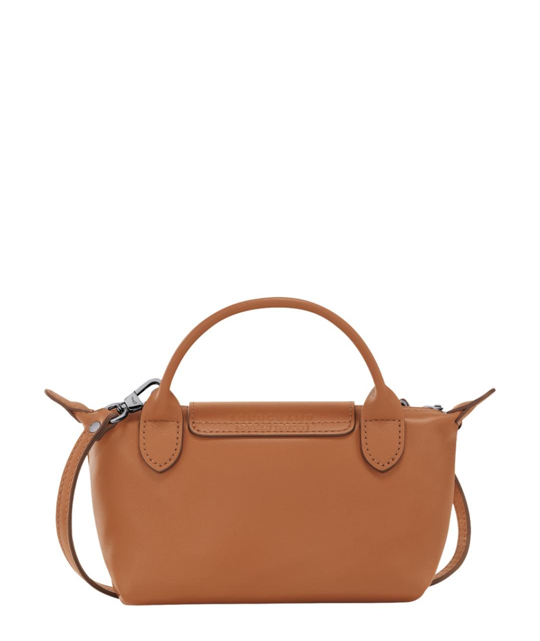 LONGCHAMP Коричневая кожаная сумка через плечо, фото 2