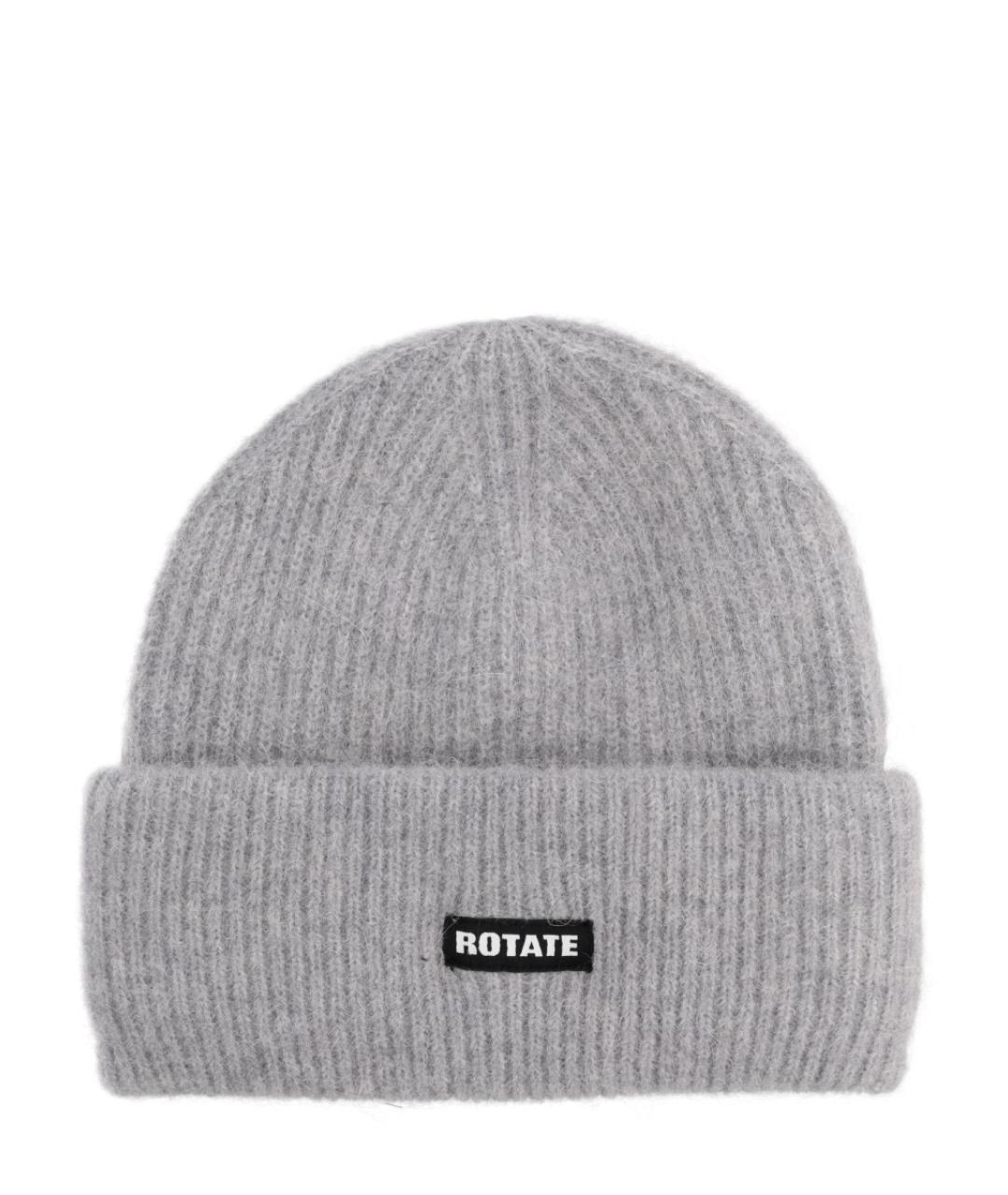 ROTATE Серая шерстяная шапка, фото 1