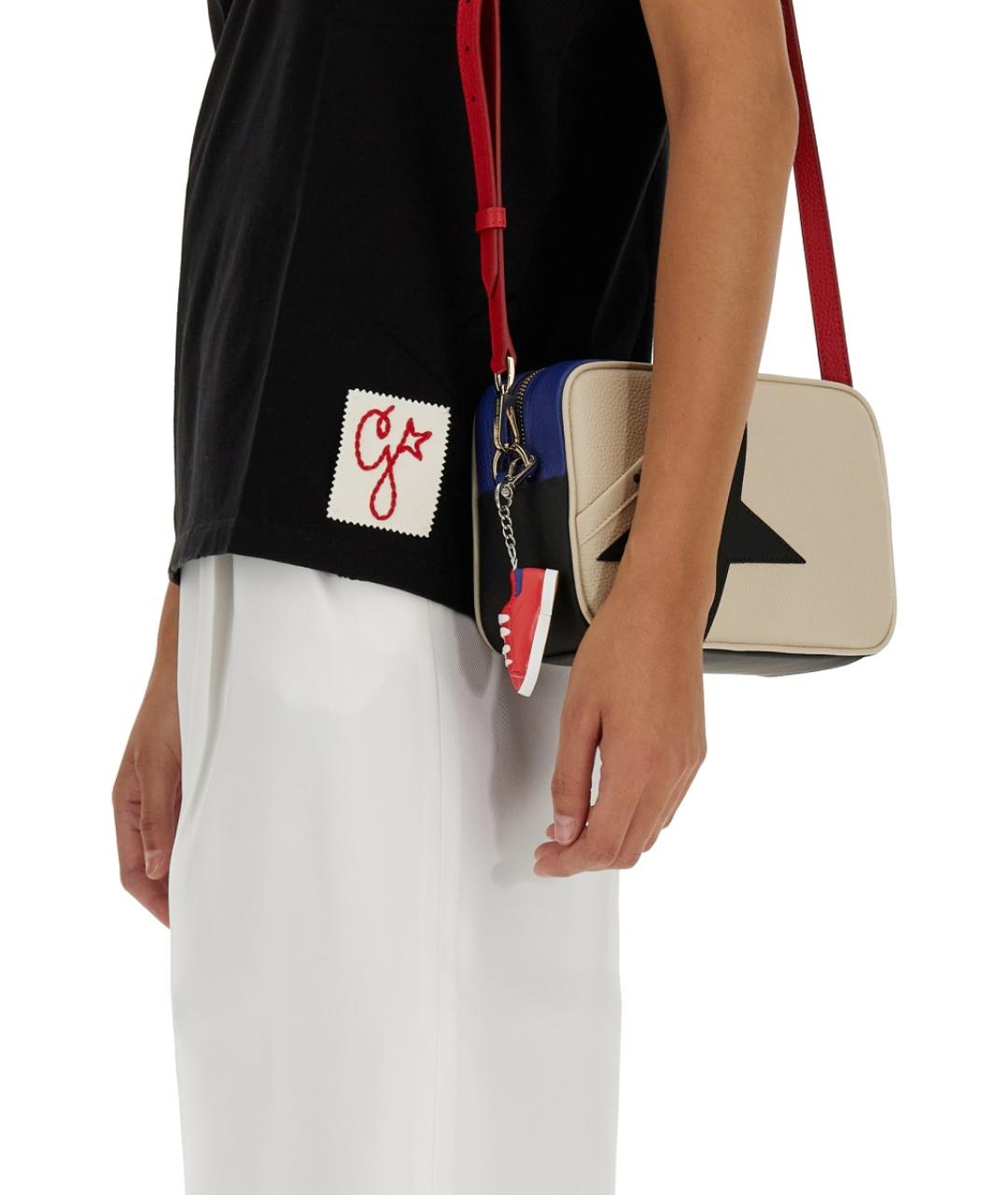 GOLDEN GOOSE DELUXE BRAND Черная хлопковая футболка, фото 4