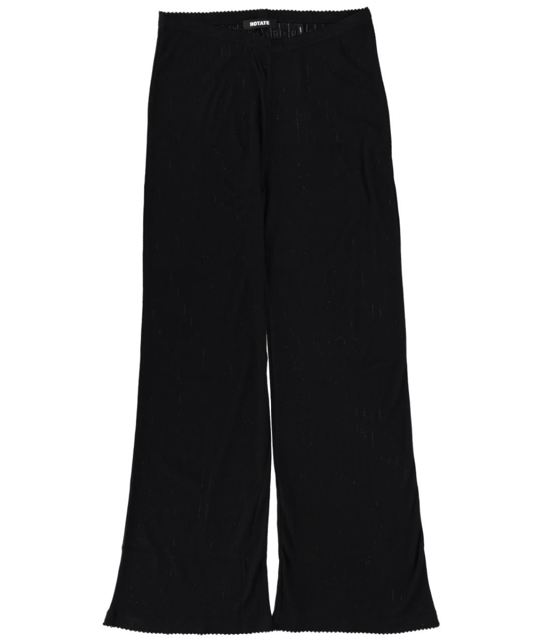 ROTATE Черные хлопковые прямые брюки, фото 1