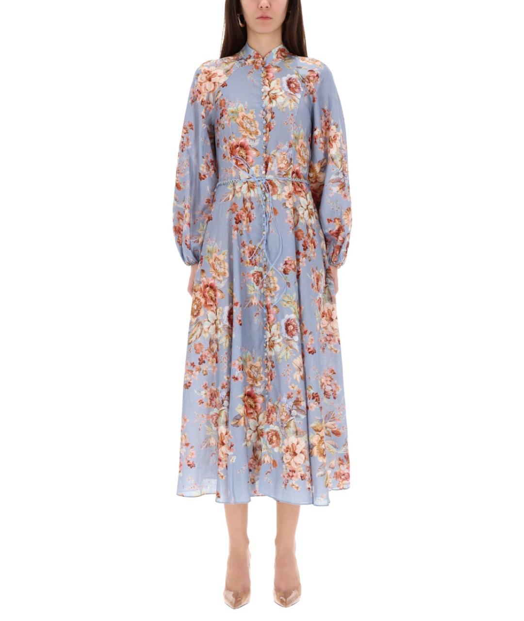 ZIMMERMANN Мульти льняное повседневное платье, фото 2