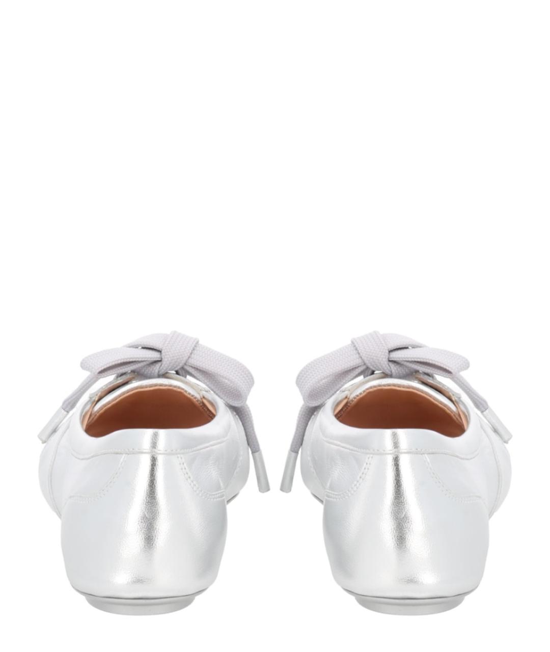 GIANVITO ROSSI Серебряные кожаные балетки, фото 4