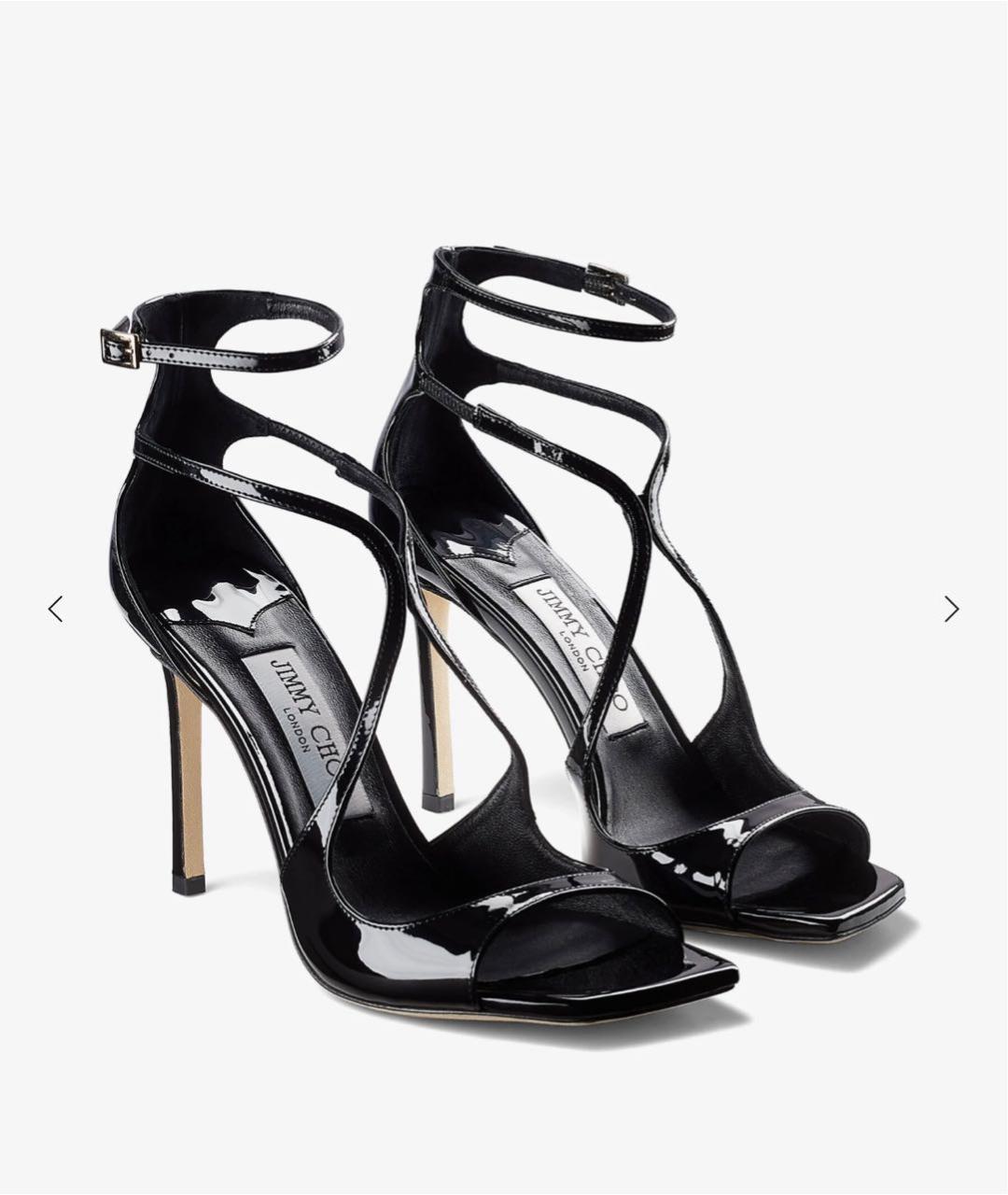 JIMMY CHOO Черные босоножки из лакированной кожи, фото 2