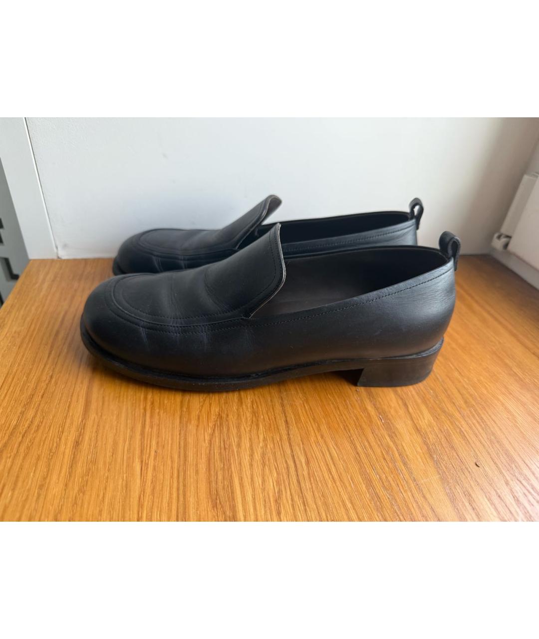 THE ROW Темно-синие кожаные лоферы, фото 3