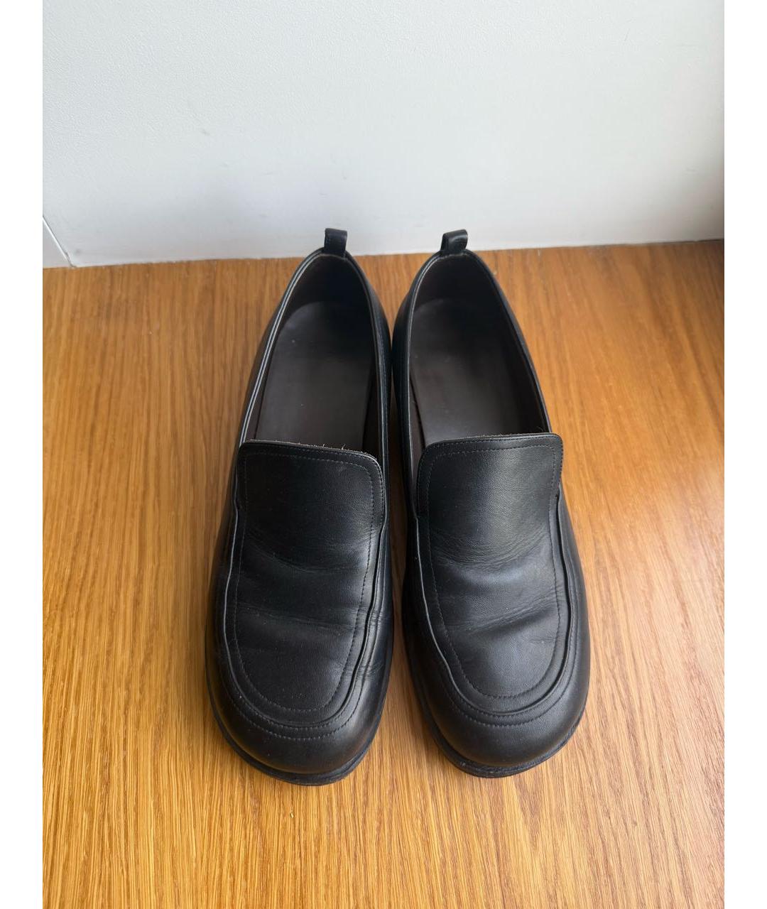 THE ROW Темно-синие кожаные лоферы, фото 2