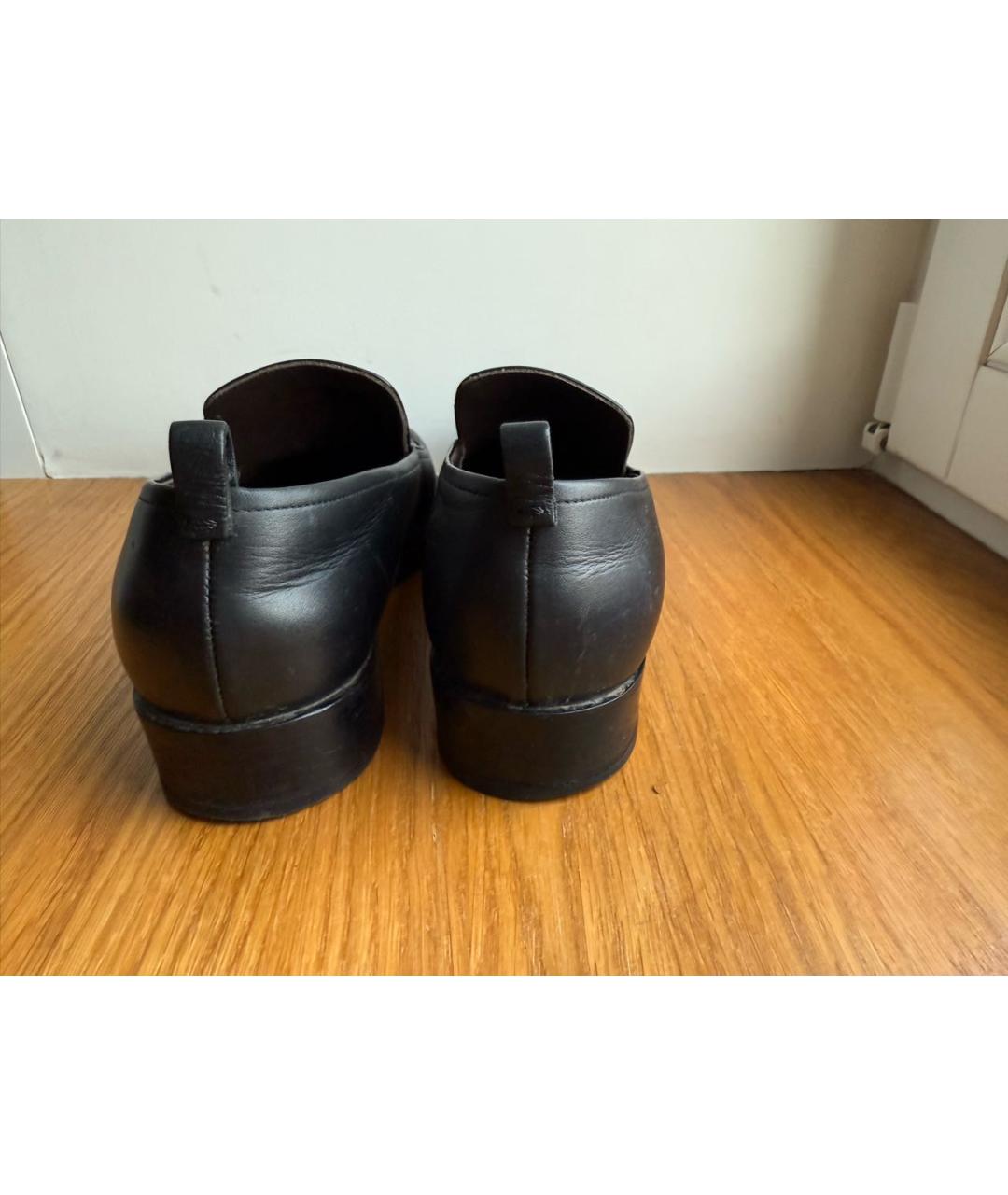 THE ROW Темно-синие кожаные лоферы, фото 4