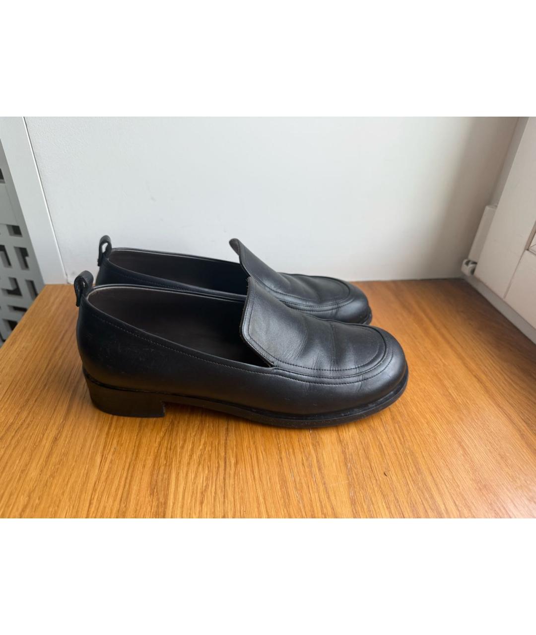 THE ROW Темно-синие кожаные лоферы, фото 7