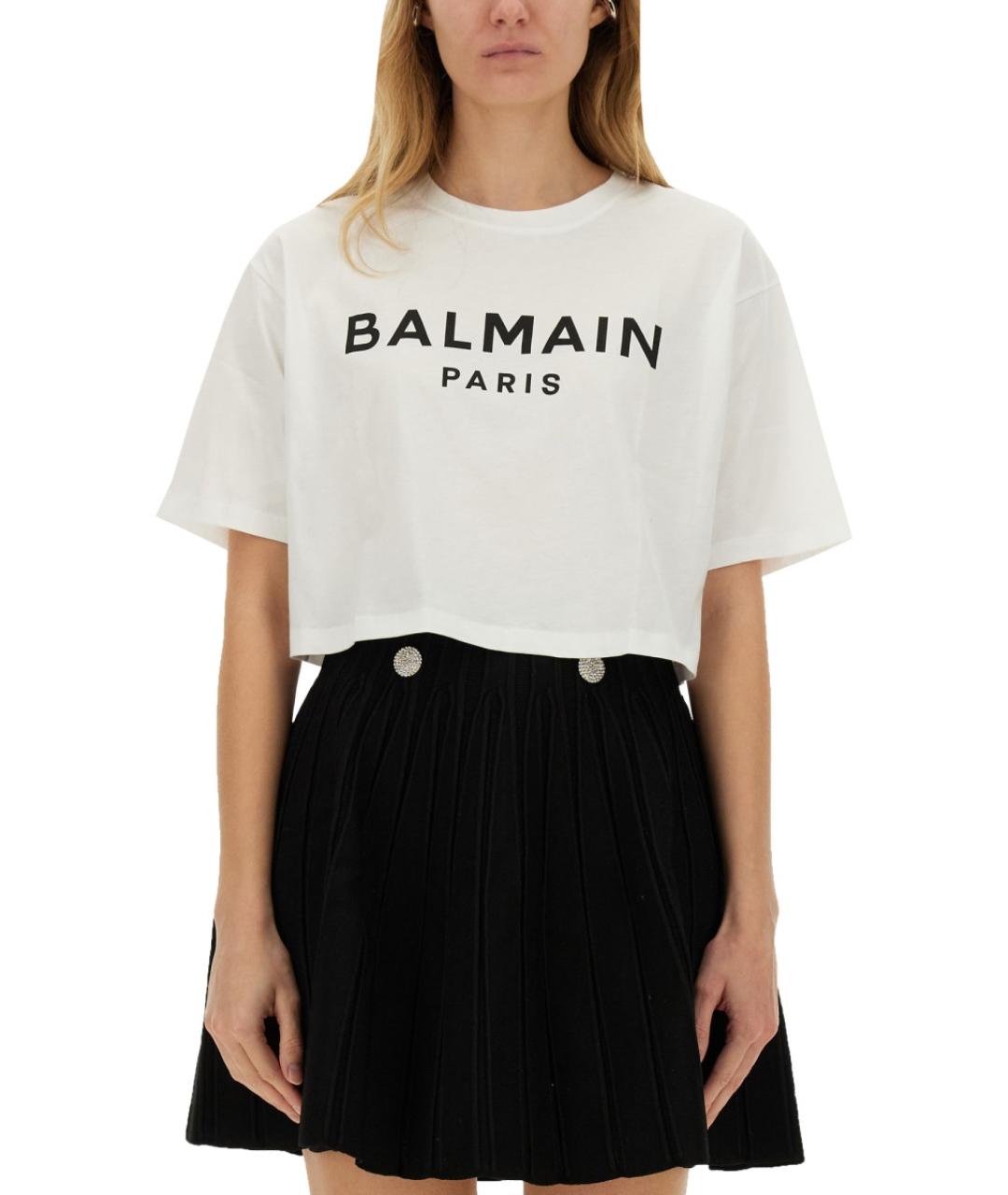 BALMAIN Белая хлопковая футболка, фото 3
