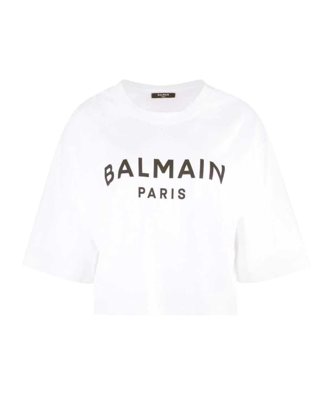 BALMAIN Белая хлопковая футболка, фото 1