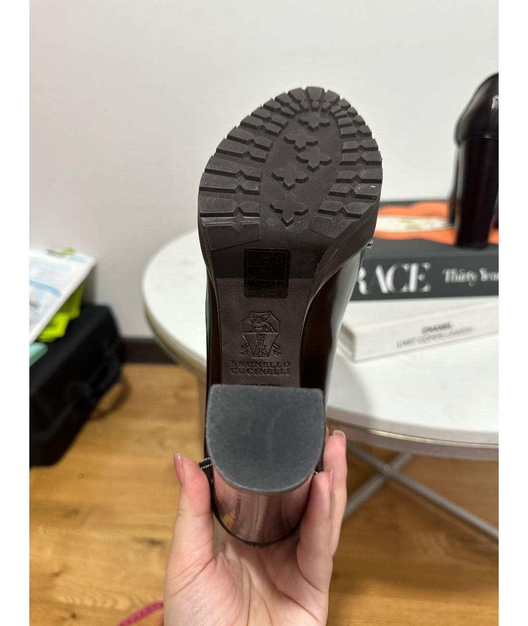 BRUNELLO CUCINELLI Черные кожаные туфли, фото 5