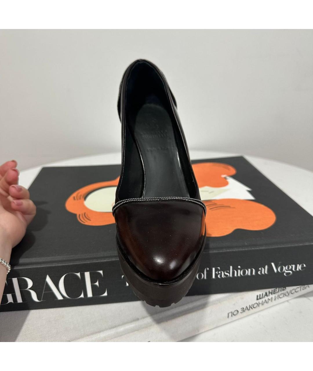 BRUNELLO CUCINELLI Черные кожаные туфли, фото 2