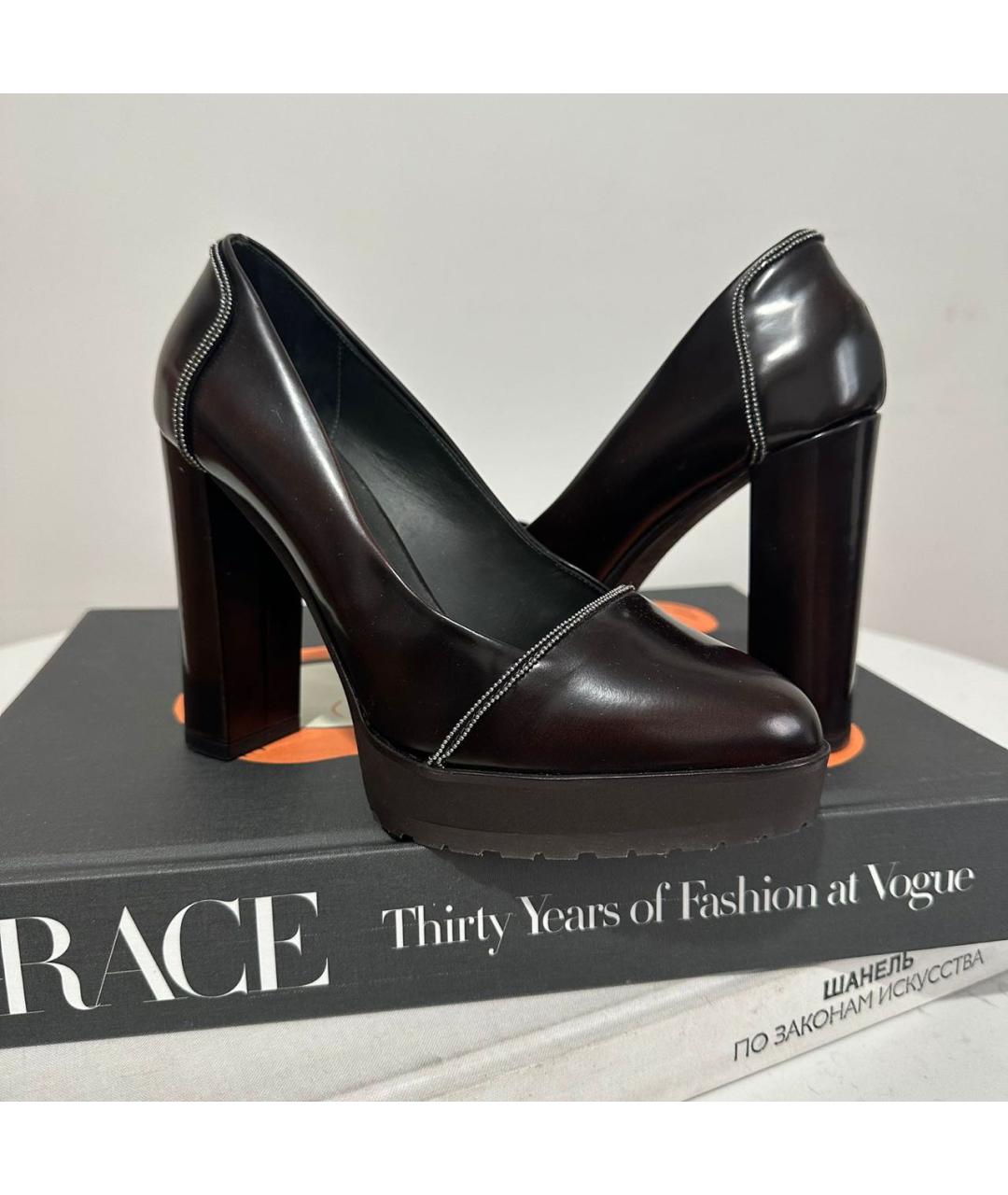 BRUNELLO CUCINELLI Черные кожаные туфли, фото 9