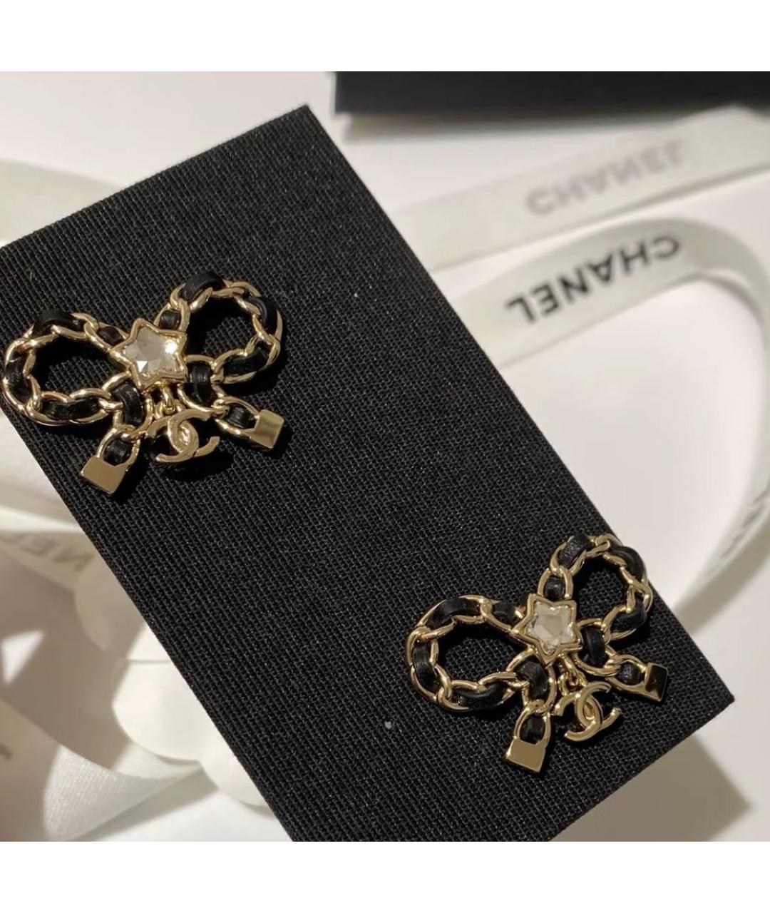 CHANEL Золотые металлические серьги, фото 2