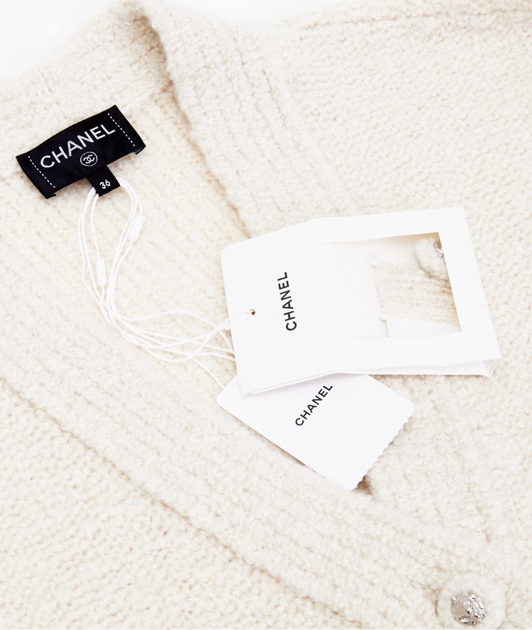 CHANEL Бежевый кашемировый кардиган, фото 4