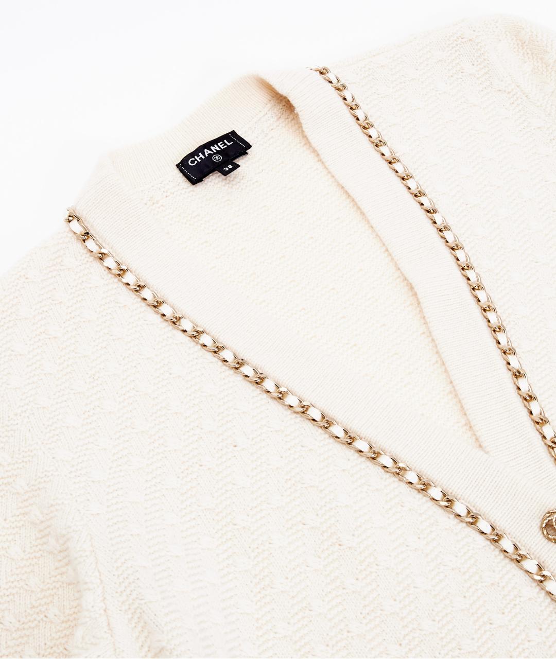 CHANEL Бежевый кашемировый кардиган, фото 3
