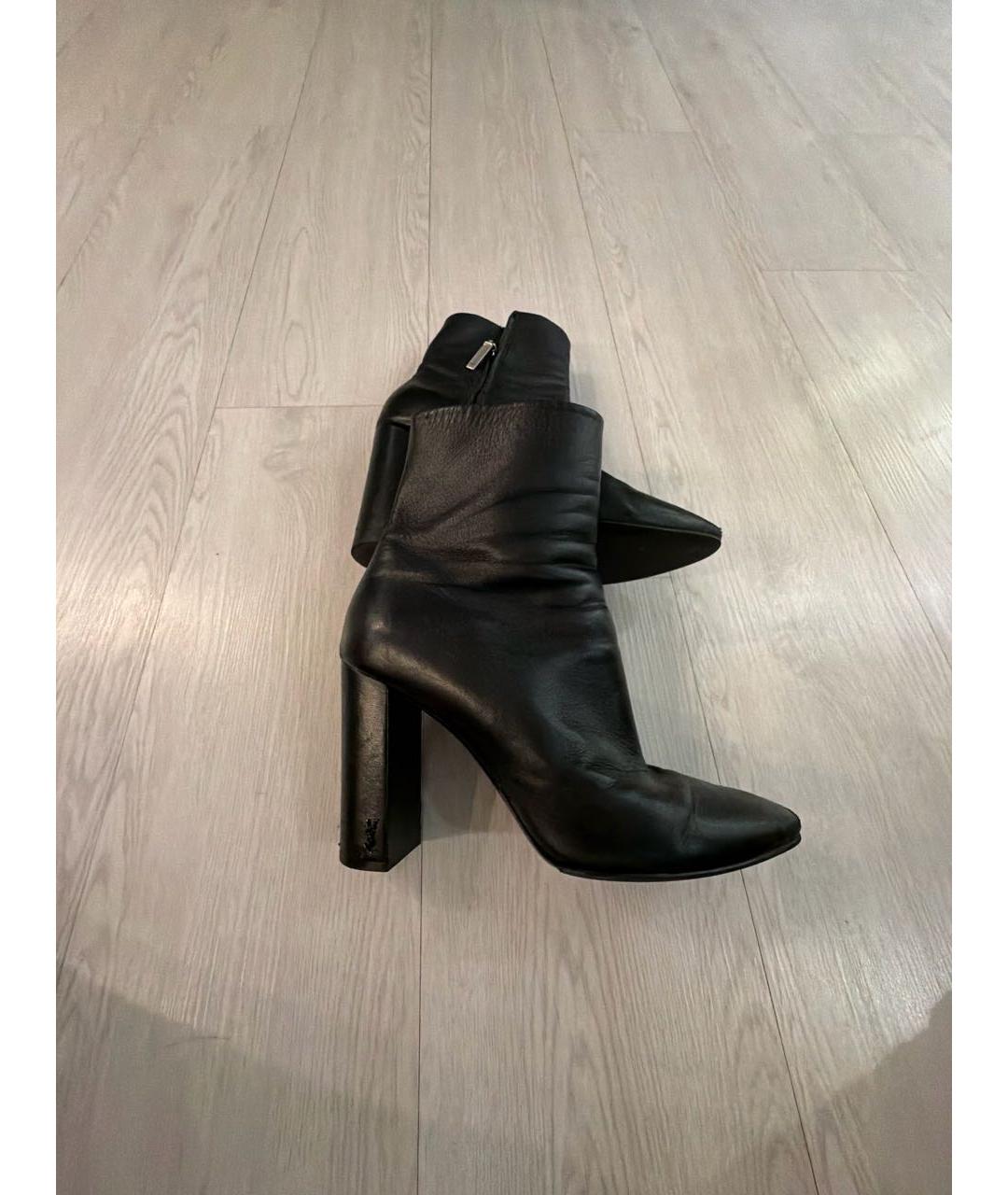 SAINT LAURENT Черные кожаные ботильоны, фото 8