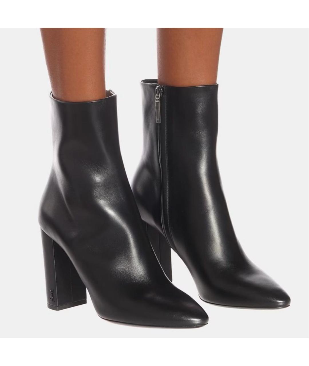 SAINT LAURENT Черные кожаные ботильоны, фото 6