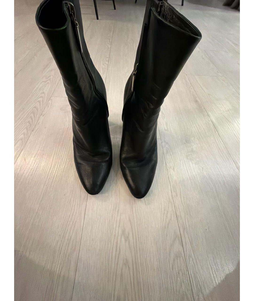 SAINT LAURENT Черные кожаные ботильоны, фото 2