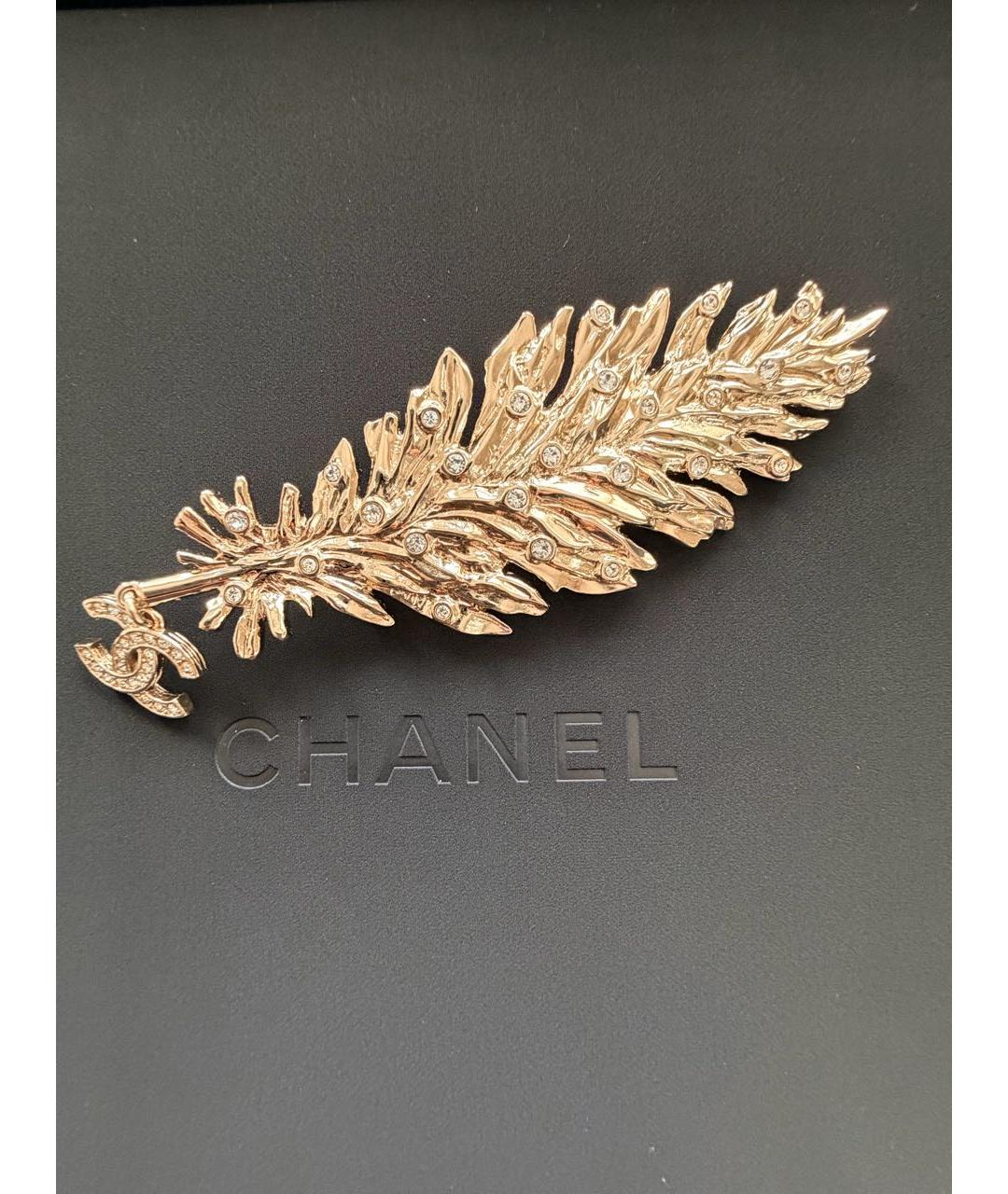 CHANEL Золотая металлическая булавка / брошь, фото 4