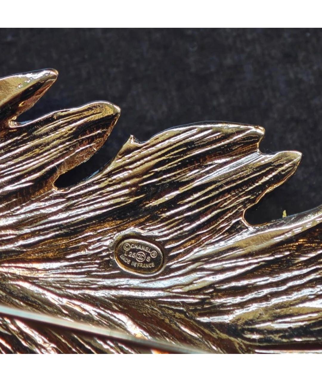 CHANEL Золотая металлическая булавка / брошь, фото 7