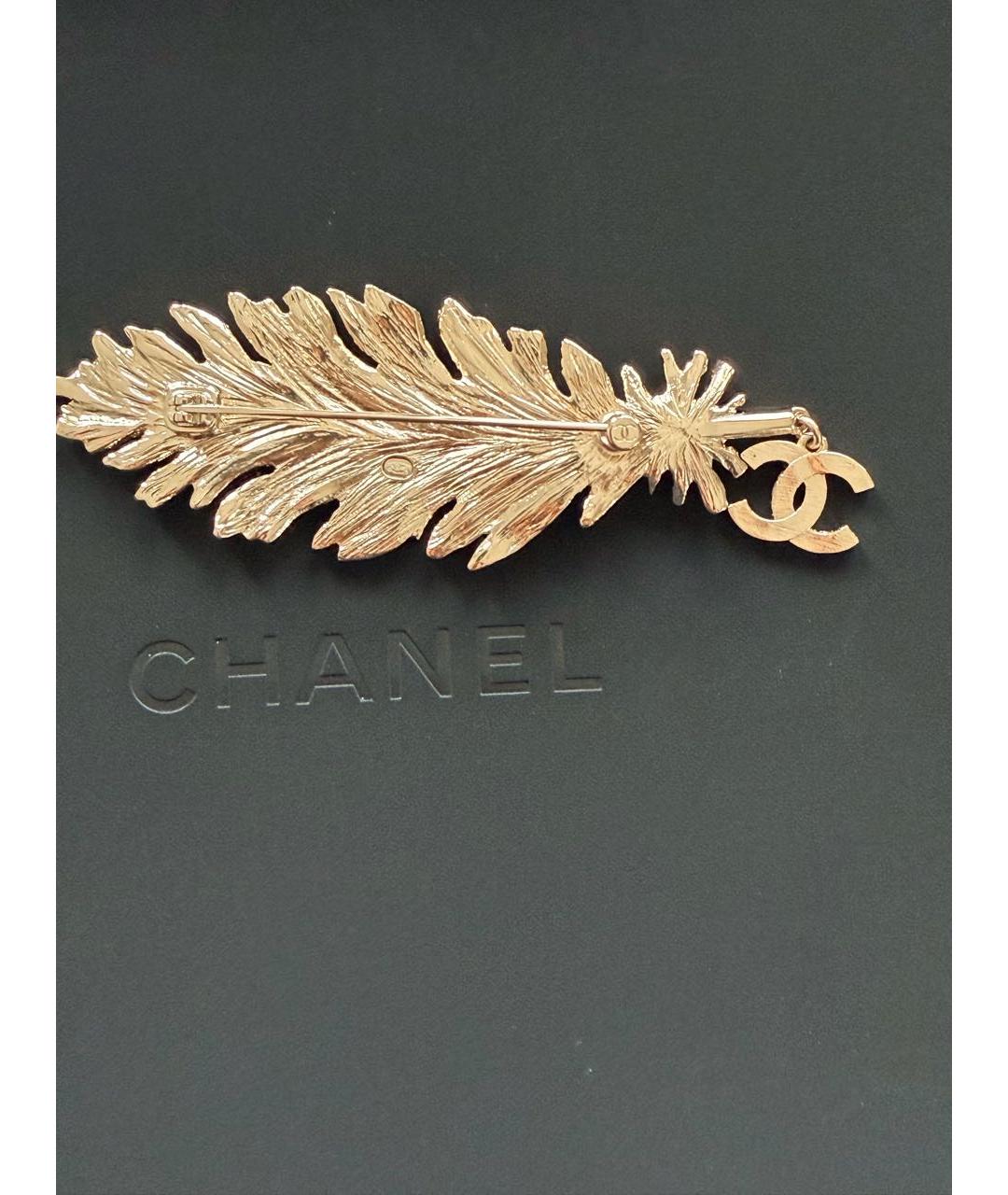 CHANEL Золотая металлическая булавка / брошь, фото 5