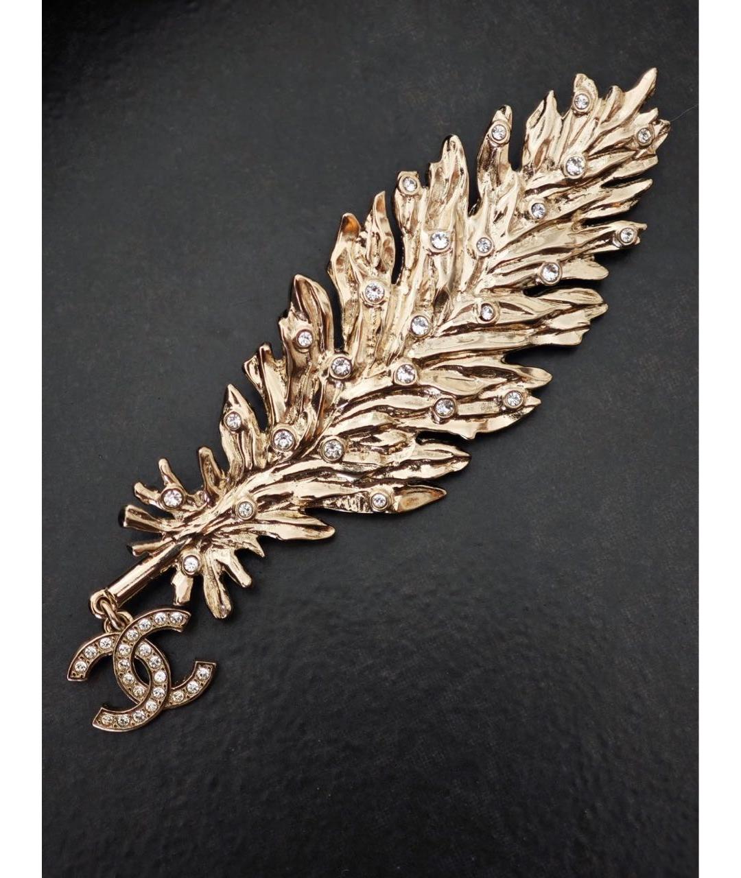 CHANEL Золотая металлическая булавка / брошь, фото 2