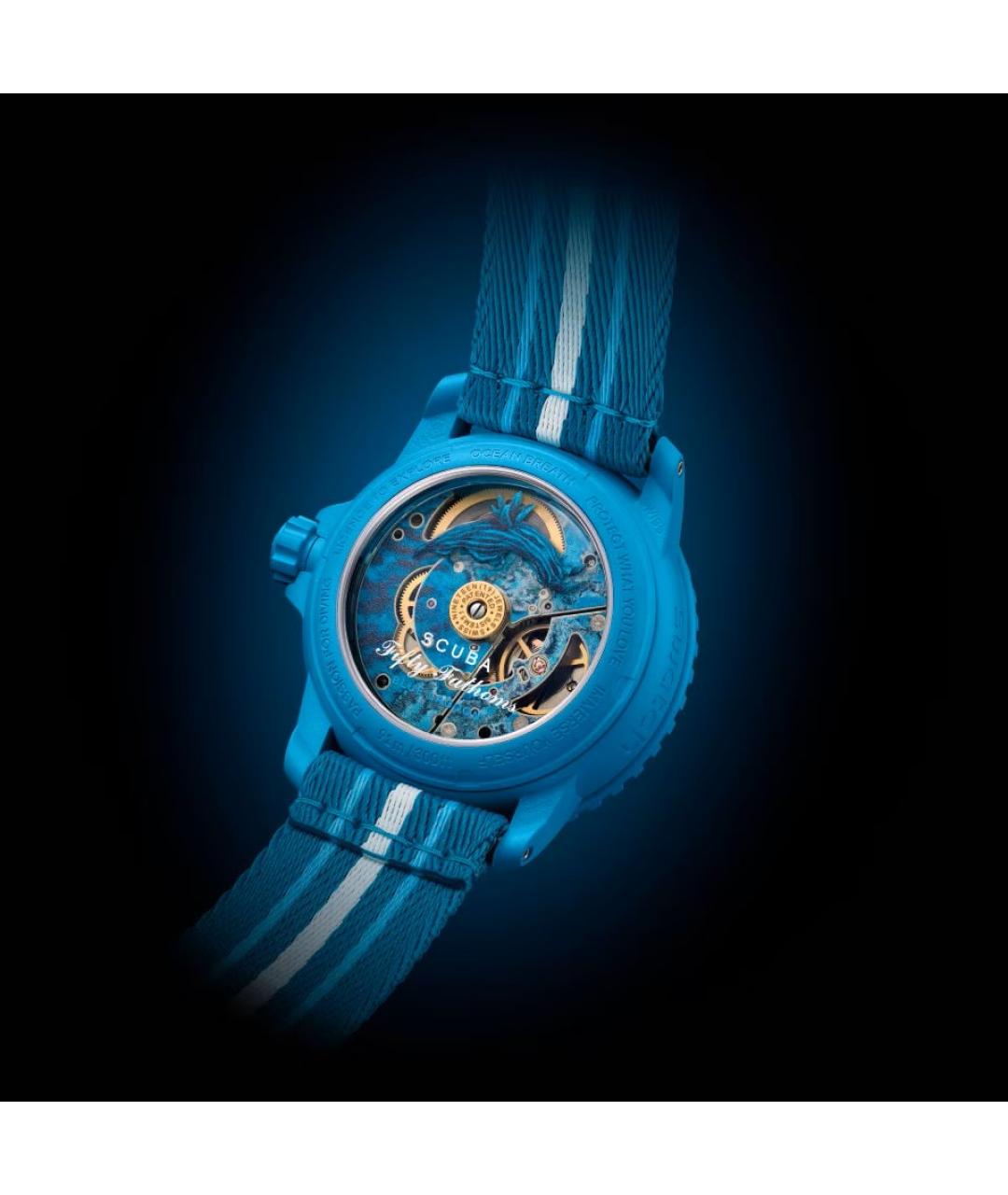 Swatch Голубые керамические часы, фото 2