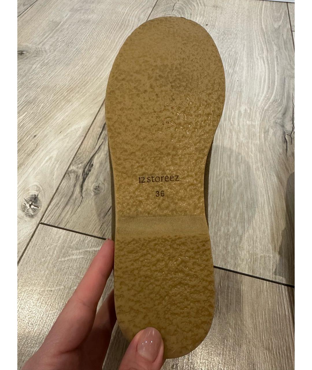 12 STOREEZ Бежевые замшевые лоферы, фото 4