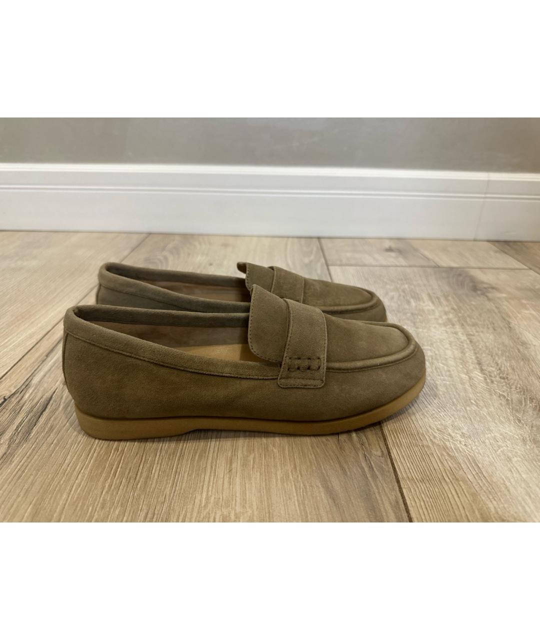 12 STOREEZ Бежевые замшевые лоферы, фото 5