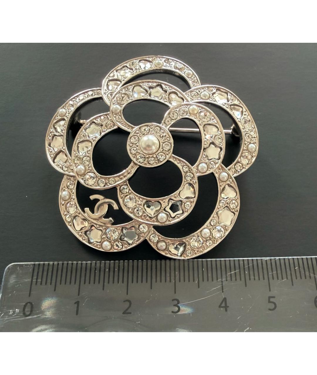 CHANEL Серебряная металлическая булавка / брошь, фото 7