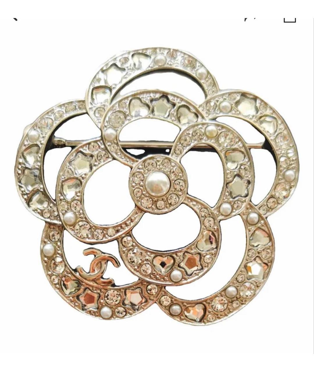 CHANEL Серебряная металлическая булавка / брошь, фото 8