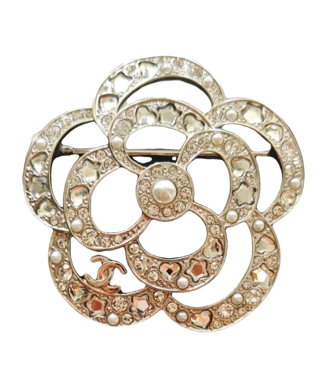 CHANEL Серебряная металлическая булавка / брошь, фото 1
