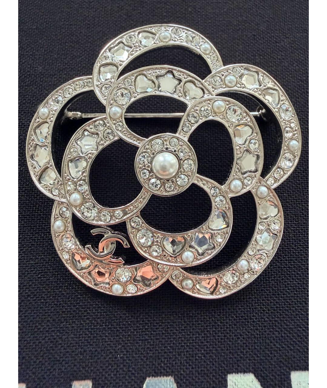 CHANEL Серебряная металлическая булавка / брошь, фото 4