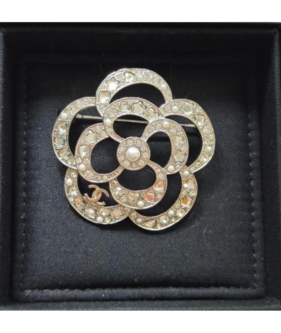 CHANEL Серебряная металлическая булавка / брошь, фото 2