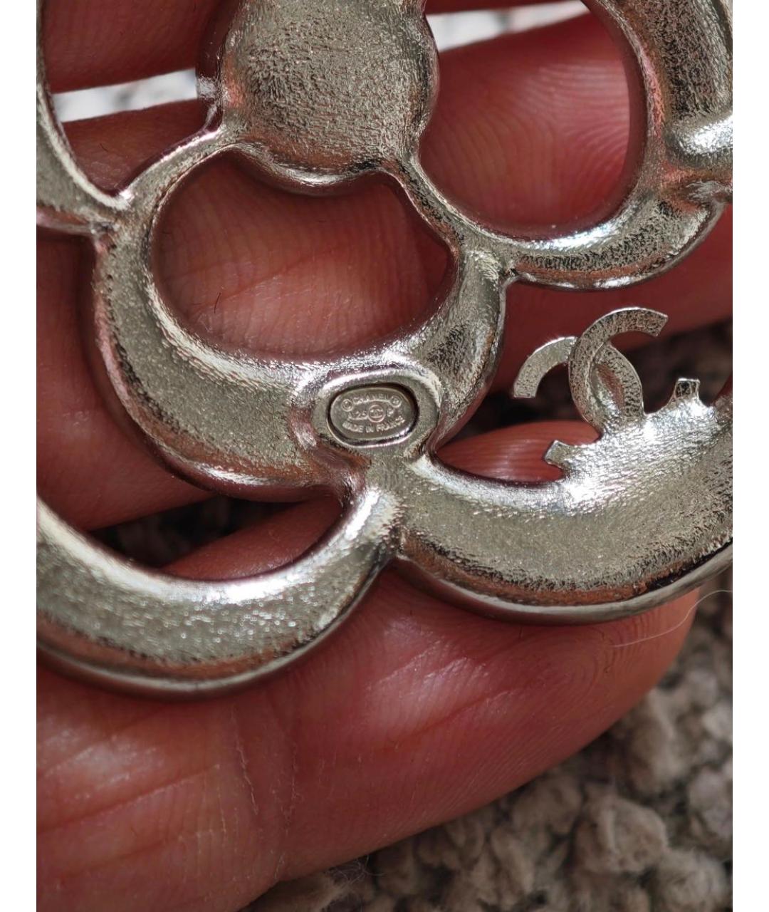 CHANEL Серебряная металлическая булавка / брошь, фото 6