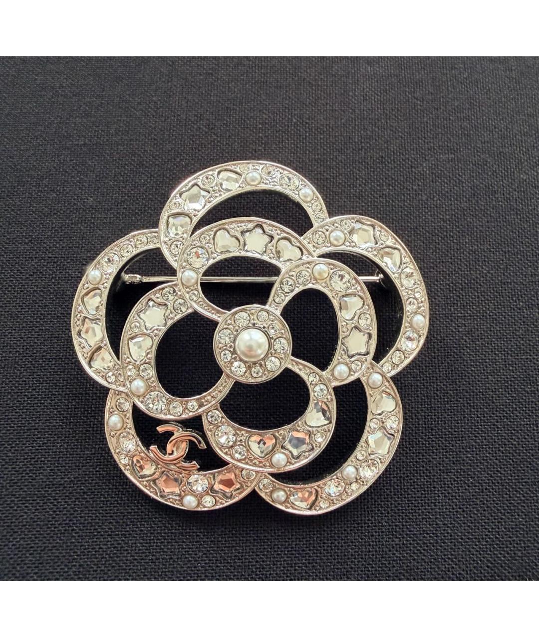CHANEL Серебряная металлическая булавка / брошь, фото 3