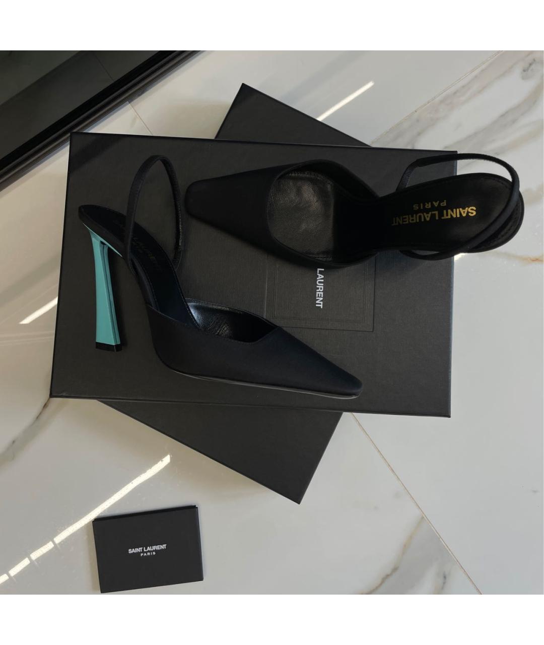 SAINT LAURENT Черные текстильные туфли, фото 2