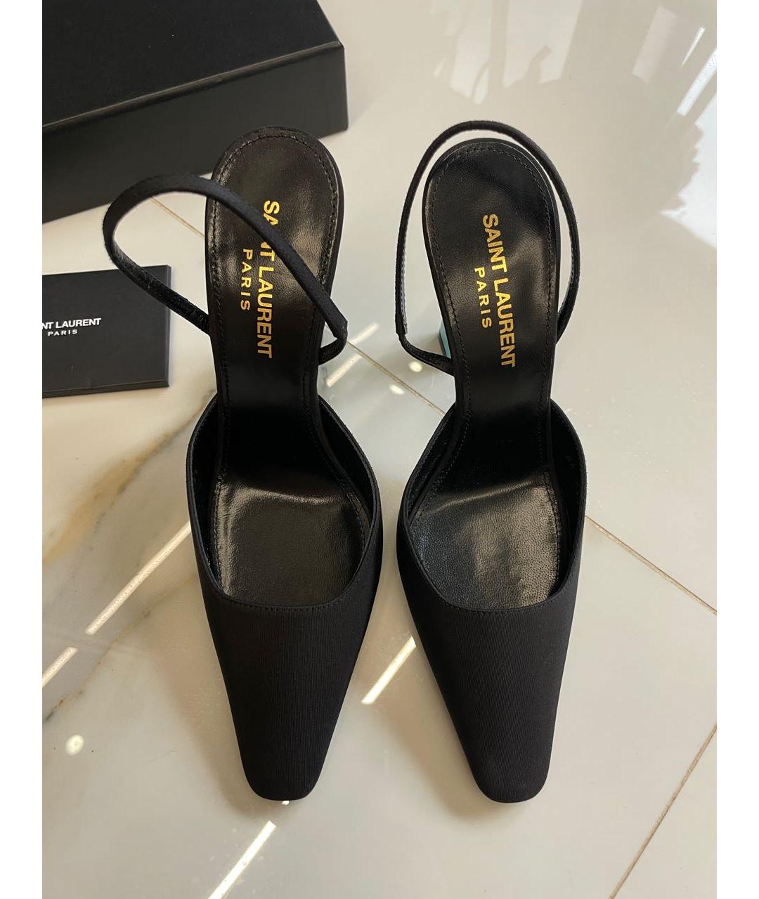 SAINT LAURENT Черные текстильные туфли, фото 4