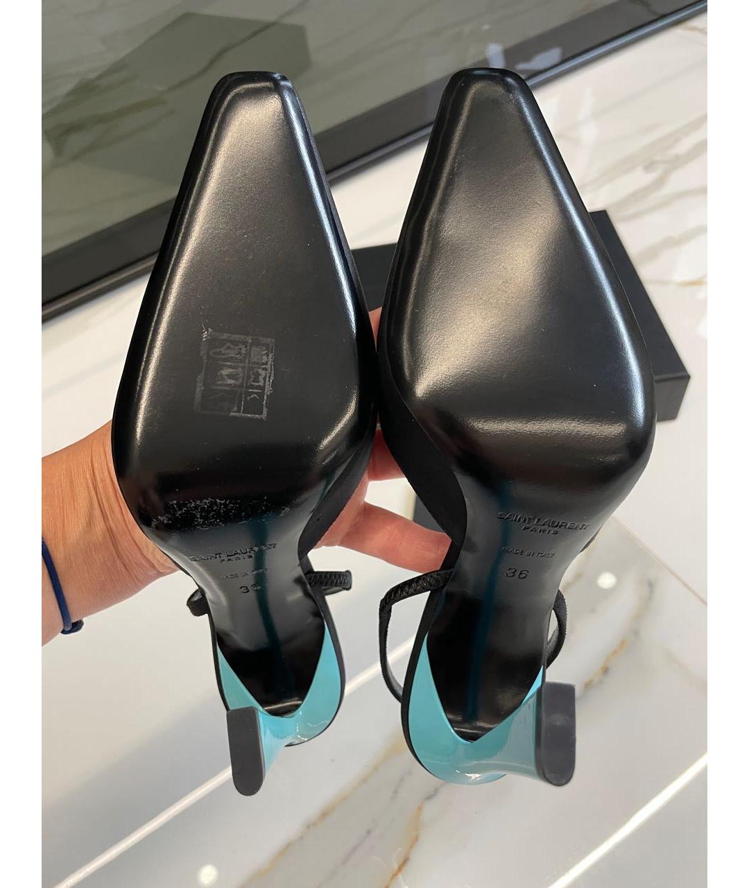 SAINT LAURENT Черные текстильные туфли, фото 6