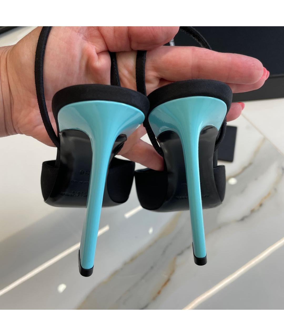 SAINT LAURENT Черные текстильные туфли, фото 5