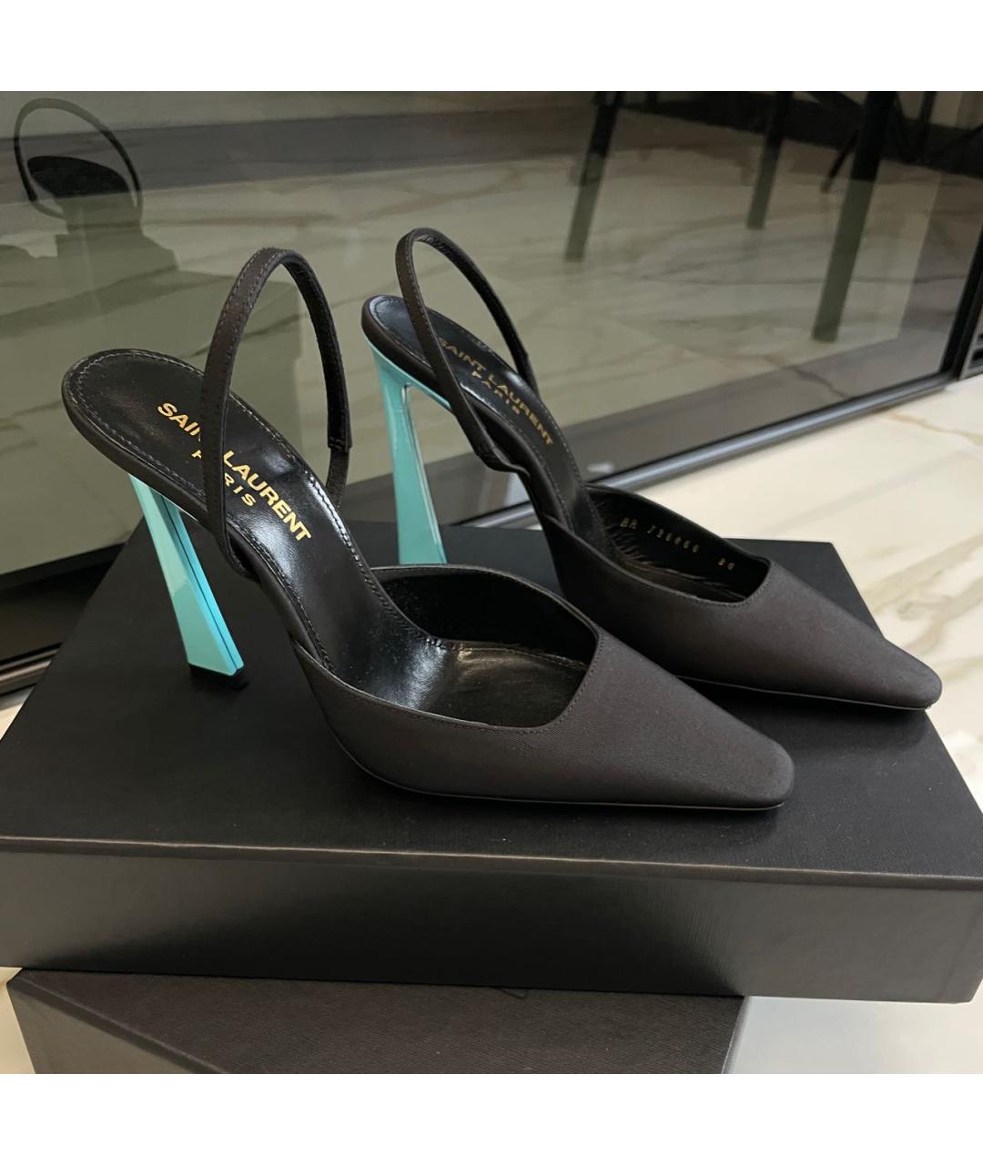 SAINT LAURENT Черные текстильные туфли, фото 7