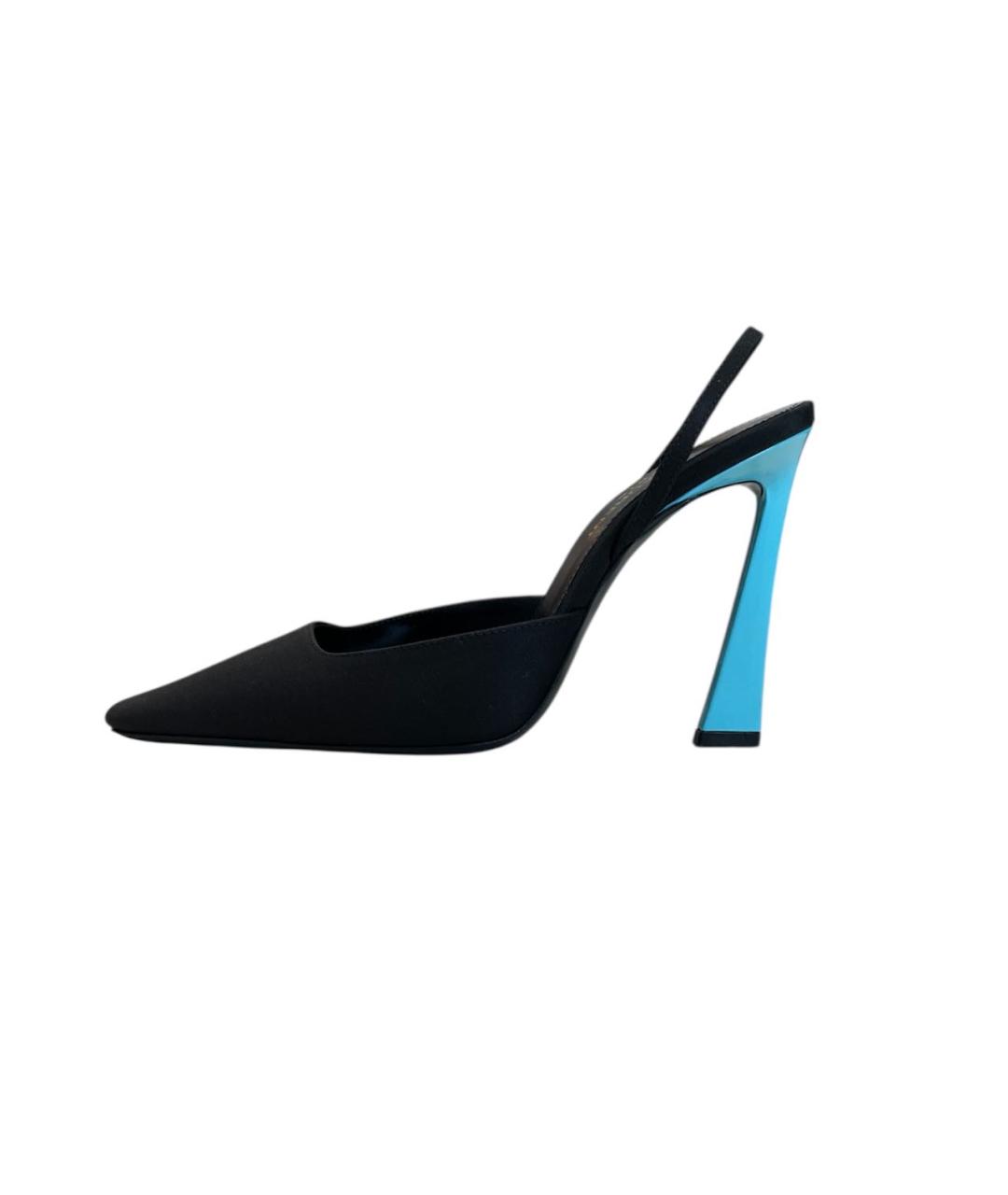 SAINT LAURENT Черные текстильные туфли, фото 8