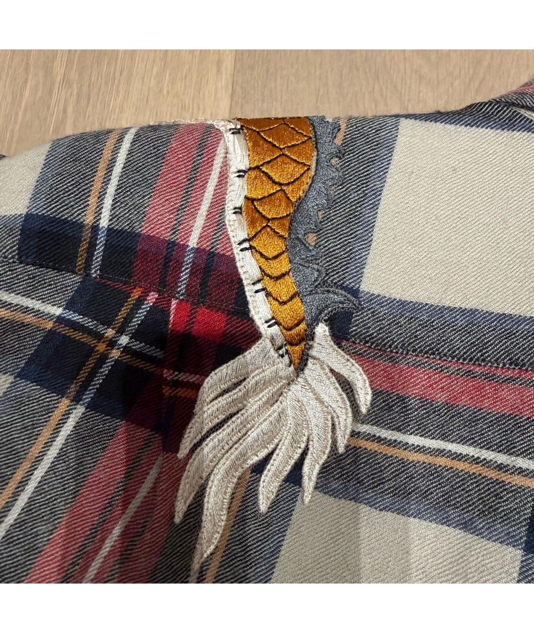 GUCCI Мульти хлопко-шерстяная кэжуал рубашка, фото 5