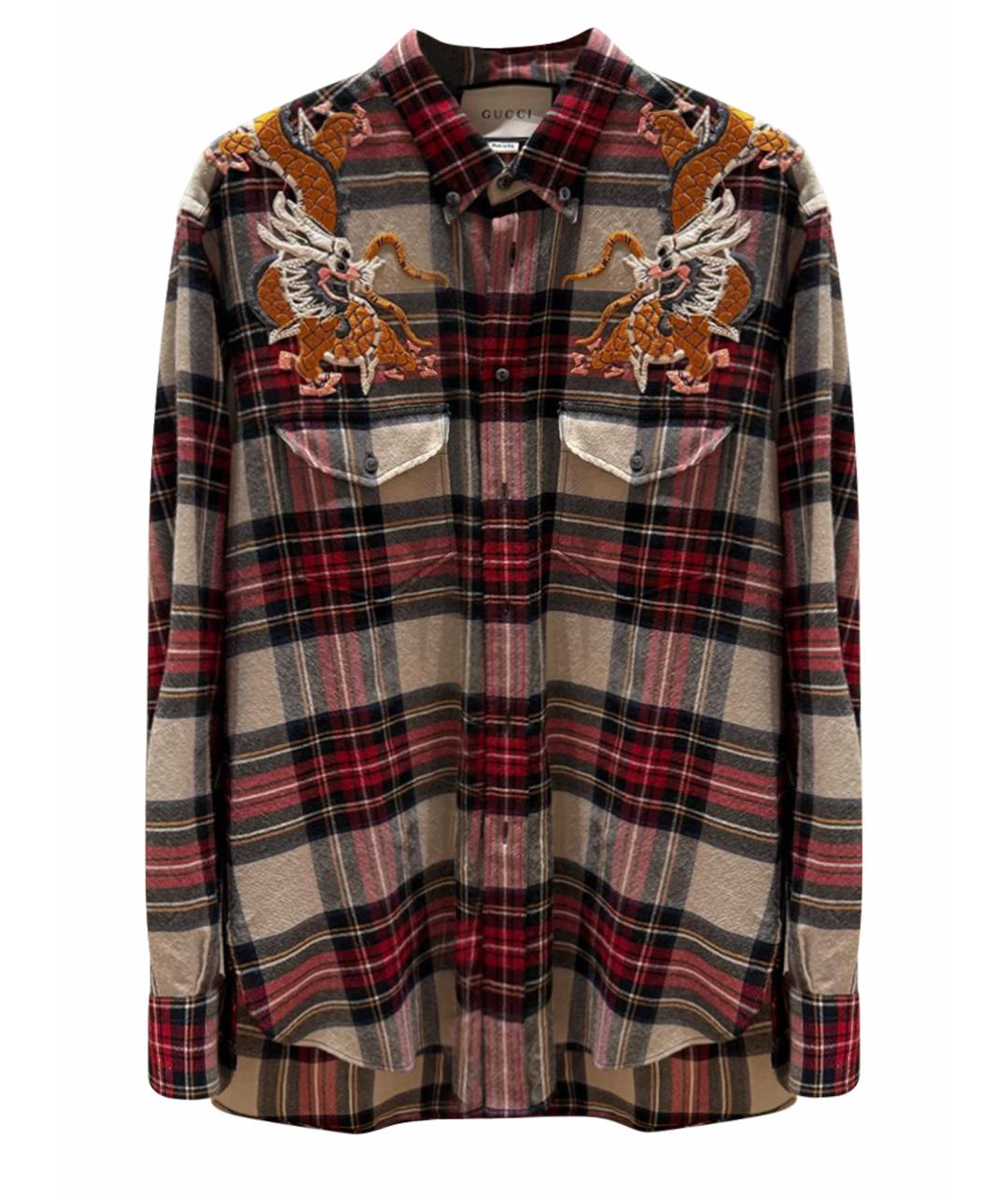 GUCCI Мульти хлопко-шерстяная кэжуал рубашка, фото 1