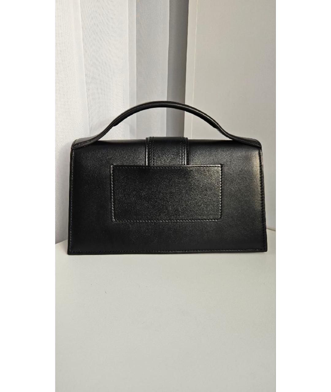 JACQUEMUS Черная кожаная сумка с короткими ручками, фото 3