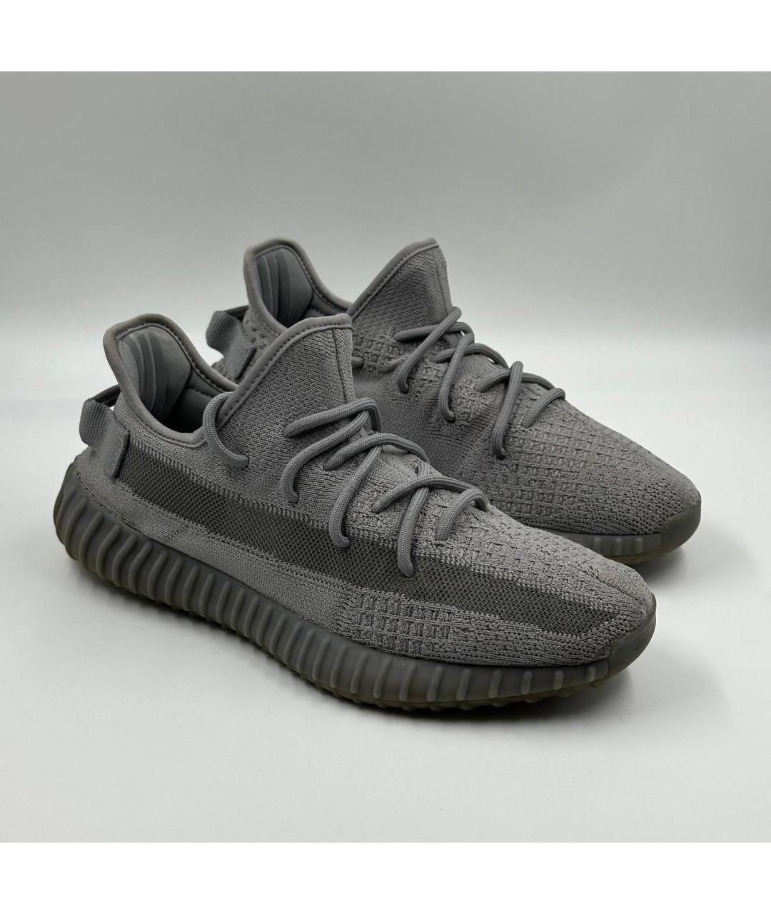 ADIDAS YEEZY Серые текстильные низкие кроссовки / кеды, фото 2